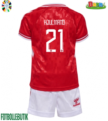 Danmark Morten Hjulmand #21 Hemmaställ Barn EM 2024 Kortärmad (+ Korta byxor)